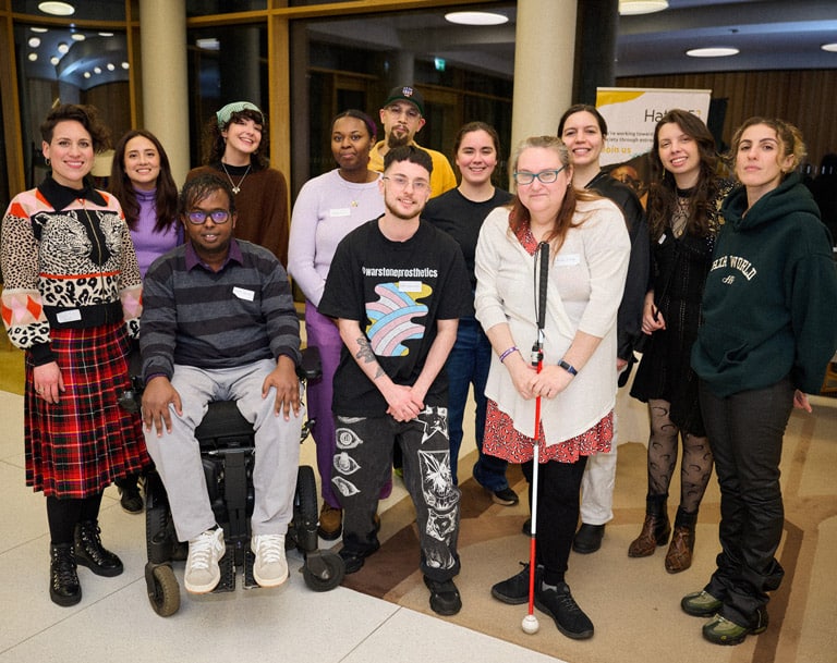 The Hatch team with programme facilitator Jess Rad and graduating programme participants during the programme's final demo day and celbration event held at the Ares Charitable Foundation offices in central London in January 2025.